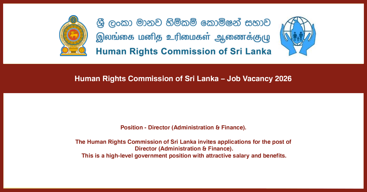 Human Rights Commission of Sri Lanka – Job Vacancy 2026